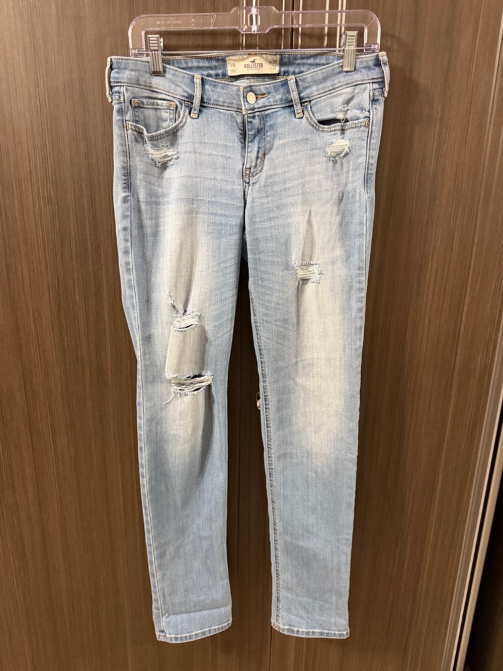 Hollister Light Blue Distressed Skinny Jeans